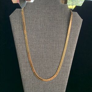 Gold Tone Wide Chain Necklace 22”